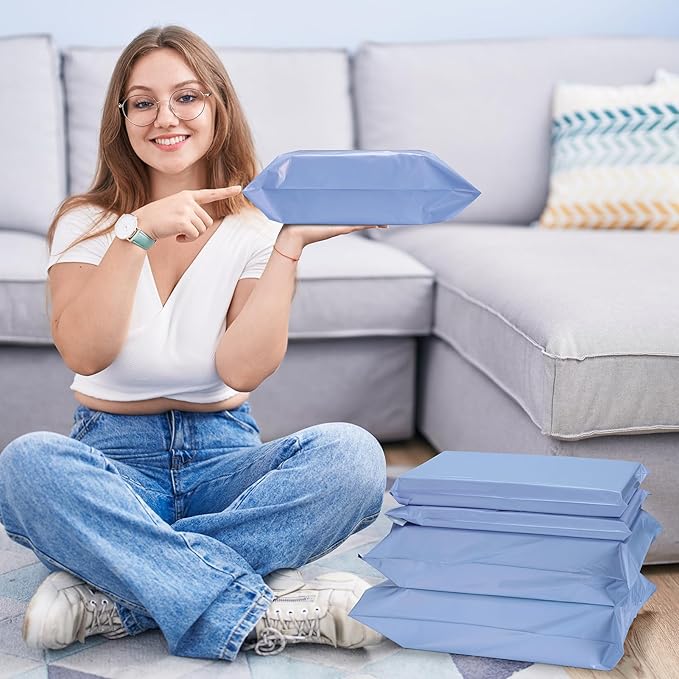 Metronic Poly Mailers 14.5x19 400pcs, Large Shipping Bags for Clothes Bulk, Self-Seal Mailers Poly Bags Shipping Envelopes for Small Business, Waterproof Packaging Mailing Bags, Light Blue