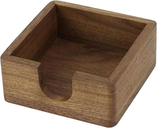 Buqoo North American Black Walnut Wood Sticky Note Pad Holder for Desk, Memo Holder Paper Dispenser, Desktop Accessories Organizer for Office School Home