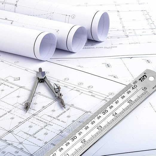 ZZTX Metal Straight Edge Ruler Set - Stainless Steel 6 Inch, 12 Inch, 16 Inch - Bulk Set of 3