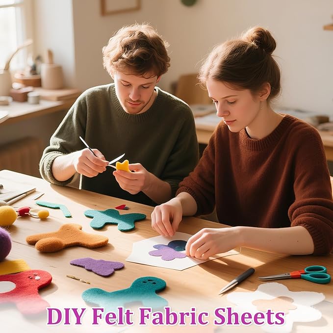 120 Pcs 12 x 12 Inch Felt Sheets for Craft Assorted Color Squares Fabric Sheets for DIY Crafts Sewing Patchwork