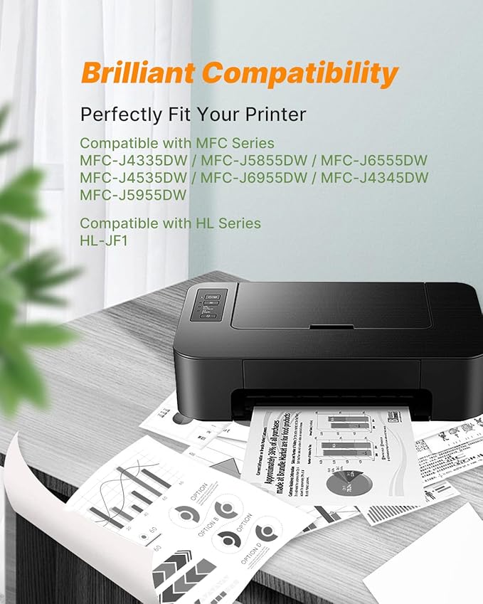 LC406 Ink Cartridges for Brother Printer Black Compatible for Brother LC406XL LC 406 XL 406 XL High Yield Ink Cartridges for Brother MFC-J4535DW MFC-J4335DW MFC-J5855DW MFC-J6555DW MFC-J6955DW, 1 Pack