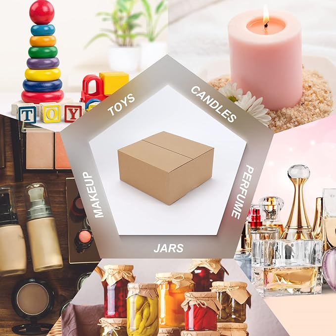 CRUGLA 40 Packs 8x8x4 Shipping Boxes Corrugated Cardboard Boxes Mailers Shipping Box for Packaging Small Business