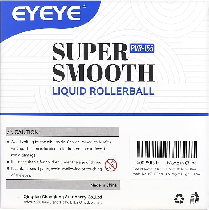 EYEYE Black Rollerball Pens 12 Pack, 0.7mm Medium Point Roller Ball Pen Quick Dry, Liquid Ink Pens Fine Point Smooth Writing Pen for Journaling, Note Taking, Office, School Supplies