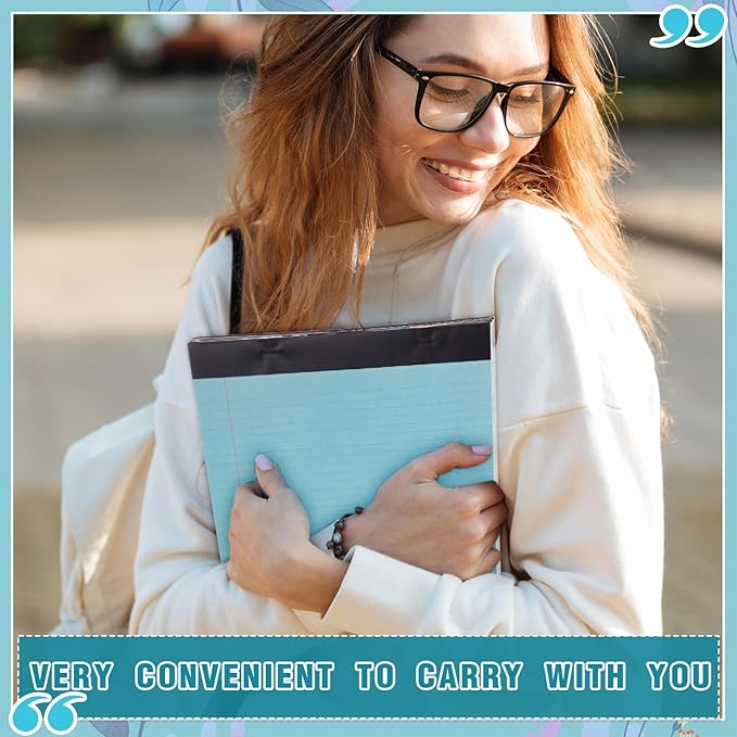 Lincia 6 Pcs 11" x 9.5" Legal Pads College Ruled Notepad Landscape Notebook Horizontal Lined Notebook 80 Gsm Assorted Colors Paper Pastel Writing Pads for School Office, 40 Sheet (Vintage Color)