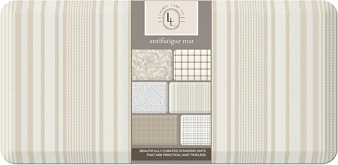 Anti Fatigue Mat by Laurel Lane Co. – Designer Anti Fatigue Mats for Kitchen Floor, Kitchen Mats for Floor, Desk Mat – Cushioned 0.75" Thick – Stain Resistant – Non-Skid Bottom – 20" x 39"