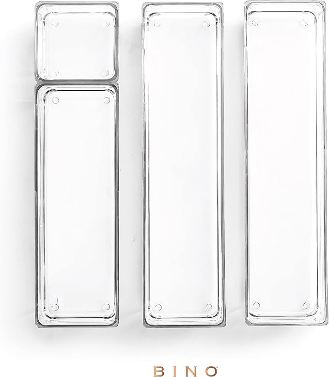 Bino 4-Piece Drawer Bin Set | THE MODULAR | Bathroom & Desk Drawer Organizer Bins - Large