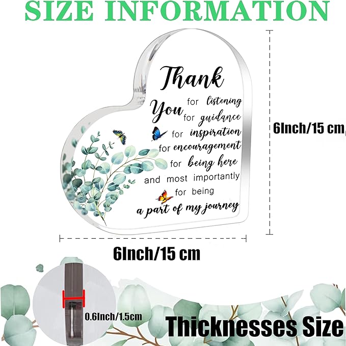 Thank You Plaque Gifts for Women Teacher, Appreciation Gifts for Coworkers Boss Lady, Thank You Gifts for Administrative Therapist Supervisor Principal Mentor Manager Gift Acrylic Plaque, Thank You Office Desk Decoration Signs