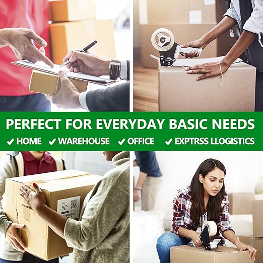 COSIMIXO 6-Pack Heavy Duty Clear Packing Tape with Dispenser, 2.5mil x1.88 inch x110 Yards, Ultra Strong,Industrial Shipping Box Transparent Packaging Tape for Moving, Office, & Storage