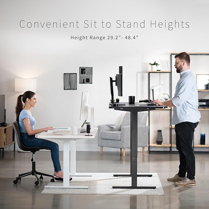 VIVO Electric 60 x 30 in Standing Desk, Memory Height Adjustment, 1B Series, White Top Gray Frame, DESK-KIT-1G6W-30