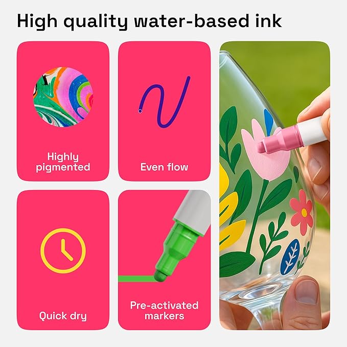 ARTISTRO Vibrant Acrylic Paint Markers for Rock, Fabric, Glass, Wood, Paper, Ceramic, Canvas & More - 12 Dual-Tip Paint Pens (Dot & Fine) - Quick Dry, Teacher Classrooms Must Have, Drawing Markers