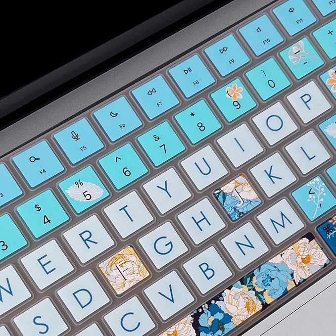 Keyboard Cover Skin for 2021-2024 MacBook Pro 14/16 (A2442 A2485 A3112 A3401 A3403 A2992 A2779 A2780 A2991 A2918 M1/M2/M3 M4) & MacBook Air 13.6''/15'' (A2681 A3113 A2941 A3114), Peony