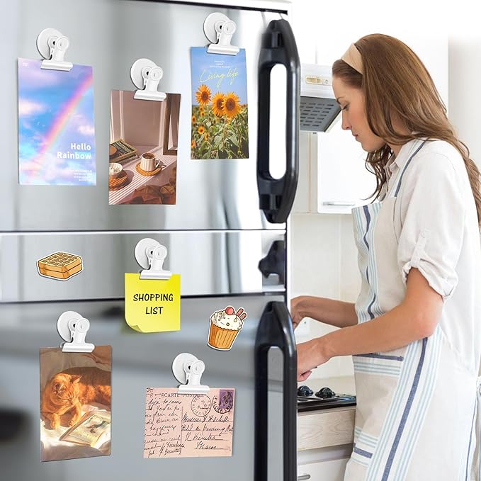 20 Pack Refrigerator Magnets, White Magnetic Clips Whiteboard Magnets, Magnet Clips Heavy Duty Fridge Magnets for Photo Displays, Home, Office, Classroom