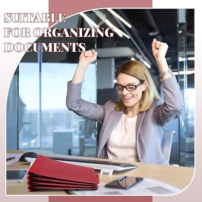 Skyygemm 60 Pcs Classification Folders Letter Size, 1 Divider Pressboard File Folder with Fasteners, Expanding File Organizer Bulk for Teachers, Clergy, Office, Church, Christmas Donations (Red)