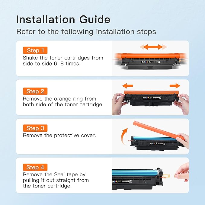 E-Z Ink 210A with Chip Compatible for HP 210A Toner Cartridges 4 Pack 210X to Use with HP Color Laserjet Pro MFP 4301fdw 4301fdn 4201dw Pro 4201dn 4201dw W2100A W2100X High Yield (BCMY)