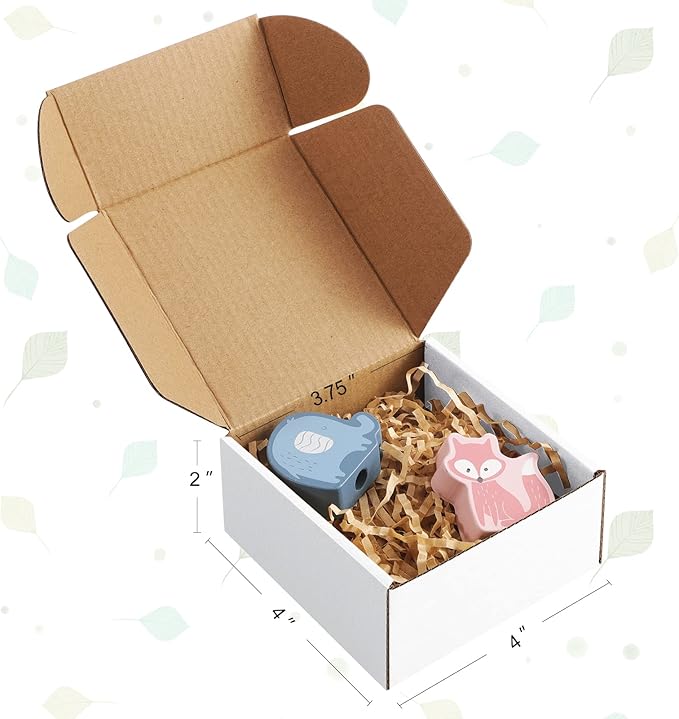 Eupako 4x4x2" Corrugated Box Mailers 50 Pack White Cardboard Small Shipping Boxes for Mailing (with 50 Stickers)