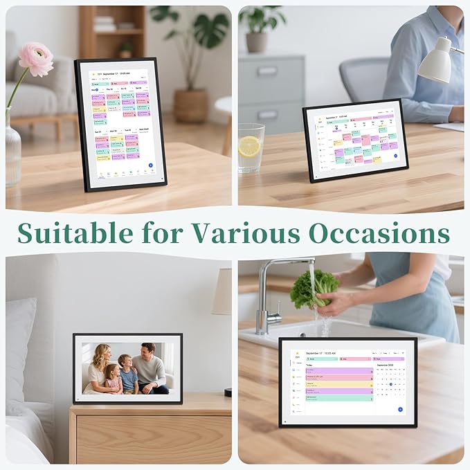 Smart Digital Calendar, 10.1" HD Smart Touch Screen Home Interactive Electron Calender WiFi Planner,Meal Schedule, Duty Chart,Achievement Rewards- Built-in Digital Photo Frame Function