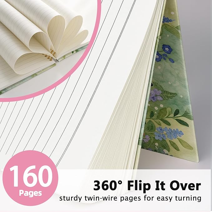 LIANHW Coquette Cute Pink Bow Cats Notebook for Women Girls, Cute Preppy Aesthetic School Supplies, Cat Lover Gifts, Coquette Pink Bow Hardcover Lined Notebook 5.5 x 8.3