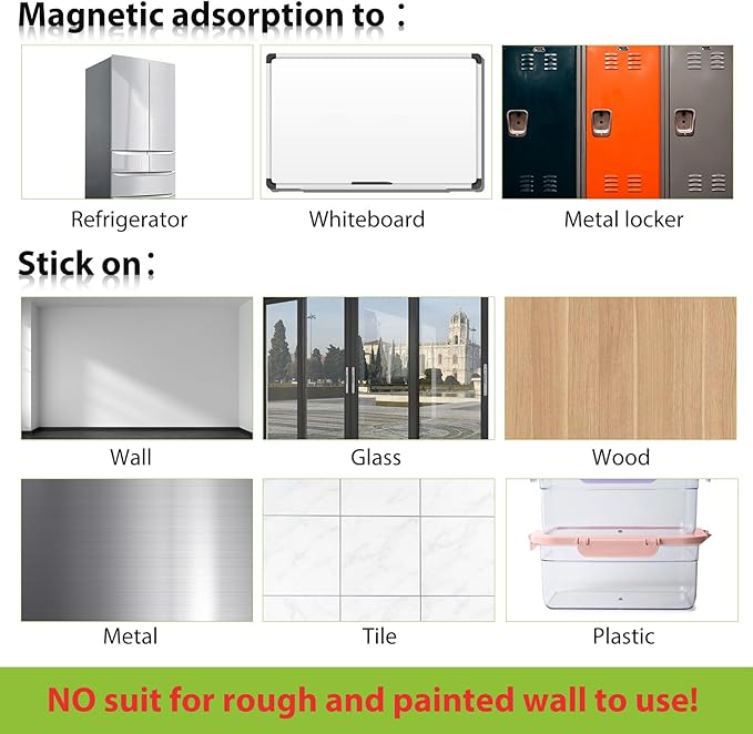 10 Pack 8.5"x11" Magnetic Sign Holder, Double Sided Display, Reusable Adhesive Frames for Walls, Fridge Door, Whiteboard, Window Sign Holder, Magnetic Picture Frame