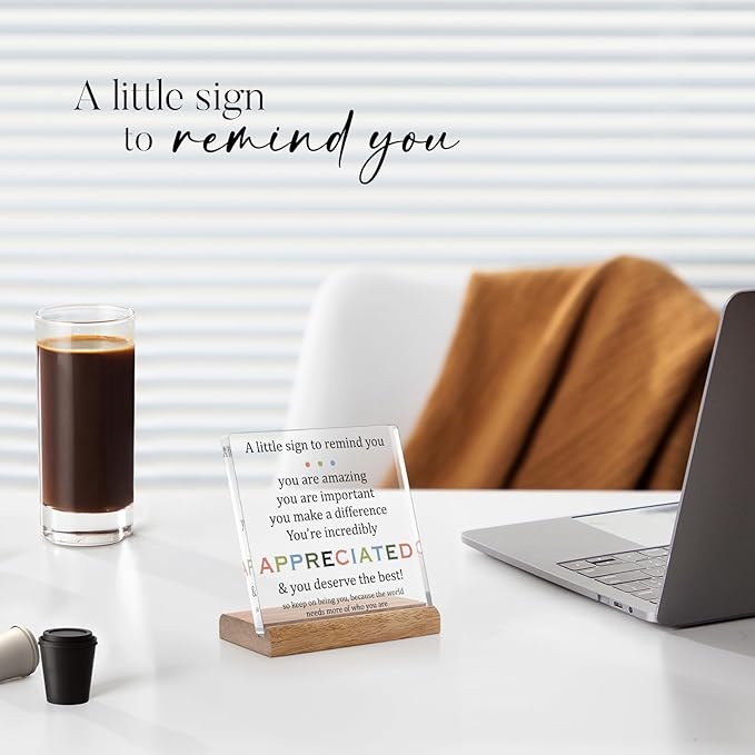 Appreciation Gifts for Coworkers Social Worker Employee - Inspirational Desk Decor for Women Men Motivational Sign Thank You Gift Ideas Coworkers Leaving Going Away Retirement Gifts Office Decor