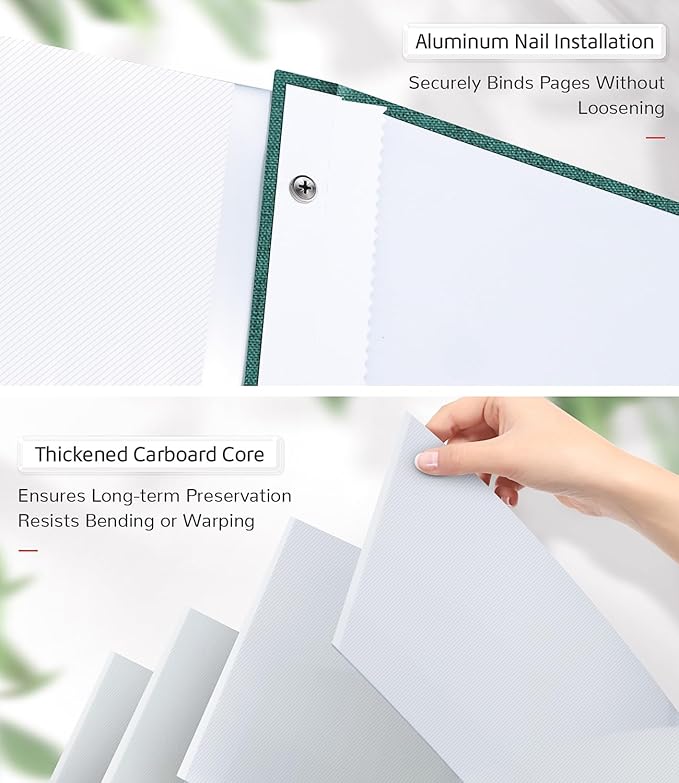 Photo Album Self Adhesive Scrapbook Album for 3x5 4x6 5x7 8x10 Pictures,60 Pages Linen Cover with Display Window DIY Photo Book,Ideal Gifts for Family Travel Wedding Baby