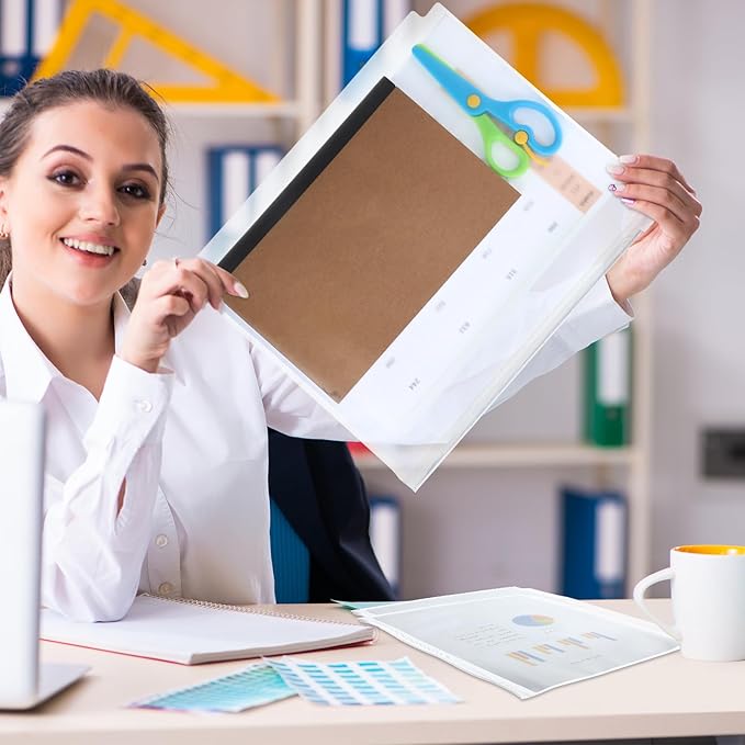 40 Pieces Binder Pockets 3 Hole Zipper Pouch 3 Ring A4 Pockets with Zipper Binder Folders Plastic Pouches Loose Leaf Bags Waterproof PVC Document Filing Bag(Clear,A4)