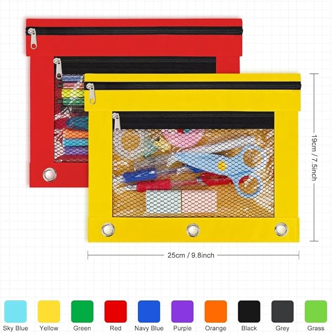 80 Pack Pencil Pouch for 3 Ring Binder Bulk Binder Pencil Pouch with Zipper, Pencil Pouches Pencil Bags for Classroom Bulk Pencil Box Pencil Case for Storing School Students Teacher Supplies