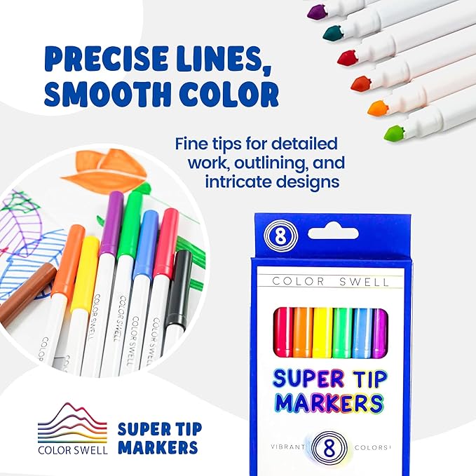 Color Swell Bulk Markers - 18 Packs 8 per Pack (144 Total) - Super Tip Bulk Markers