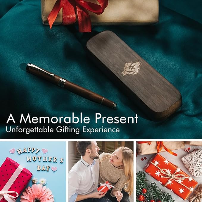 Wordsworth & Black Fountain Pen Set, Luxury Bamboo Wood - Fine Nib, Gift Case; Includes 6 Ink Cartridges, Ink Refill Converter -Journaling, Calligraphy; Drawing, Smooth Writing [Brown Wood]