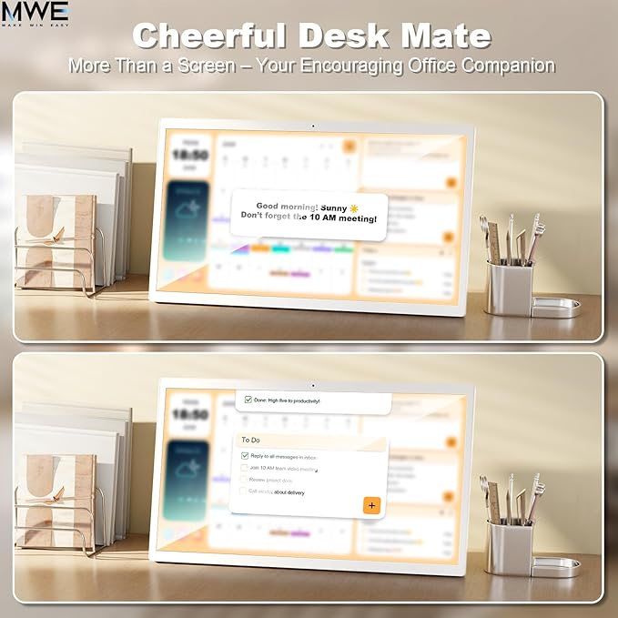 24 Inch Touchscreen Digital Calendar, Wall Planner, Desktop Smart Electronic Calendar, 8GB+128GB Android 13, Supports Google Play Apps, Office Desk Assistant & Family Schedules, Wall/Desk Stand