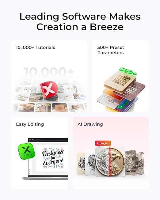 xTool M1 Ultra Laser Cutter and Engraver Machine, 4-in-1 Craft Machine with 10W (10000mW) Class I Laser Engraver, Inkjet Printing, Blade Cutting, Pen Drawing, Use on 1000+ Materials - Premium Bundle