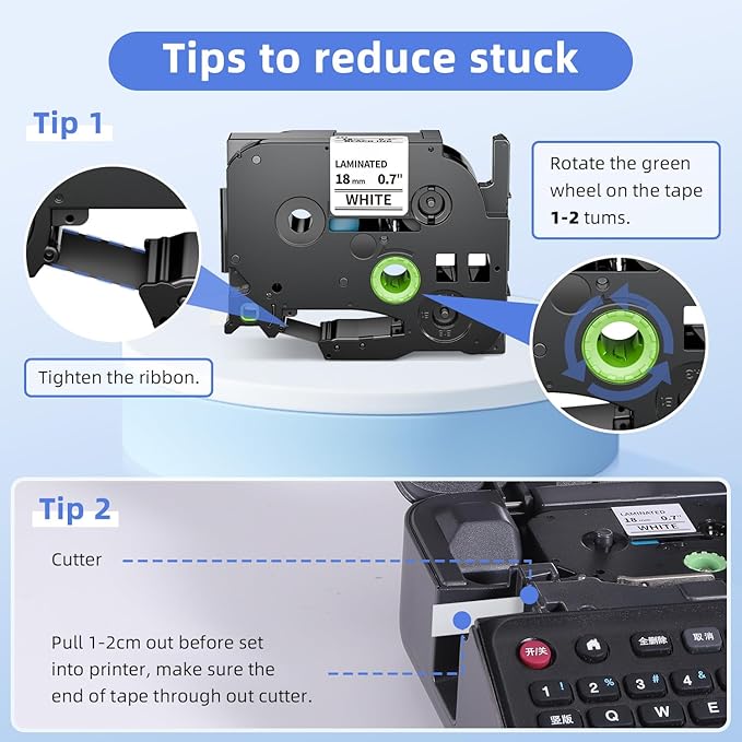 Label KINGDOM 18mm 0.7” Label Maker Tape Compatible with Brother P Touch TZe-241 Laminated White TZ Tape for PT-D410 D400 D600 P700 Printer, TZ-241 (3/4in x 26.2ft) 4-Pack