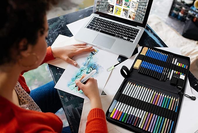 Drawing Art Supplies – 55pc Colored Pencils For Kids, Teens, And Adults Includes Charcoal, Graphite, Sketch Pencils Digital Ebook Library Of Drawing Tutorials And Sketch book