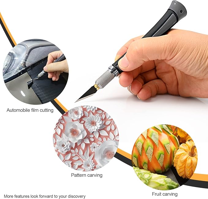 EHDIS Precision Hobby Knife Set Utility Craft Knife Kit with 10PCS Blades for Art, Working-Stencil, Scoring, Scrapbooking, Architecture Modeling, Crafting-Grey