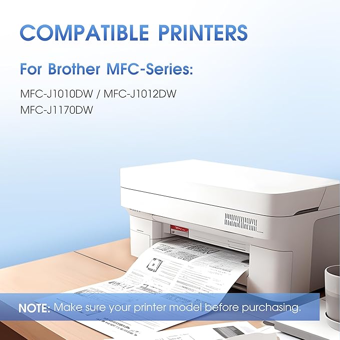 LC401XL Ink Cartridges for Brother LC401XL LC401 Ink High Yield Work for Brother MFC-J1010DW MFC-J1170DW MFC-J1012DW DCP-J1140DW MFC-J1800DW Printer (1 Black 1 Cyan 1 Magenta 1 Yellow, 4 Pack)