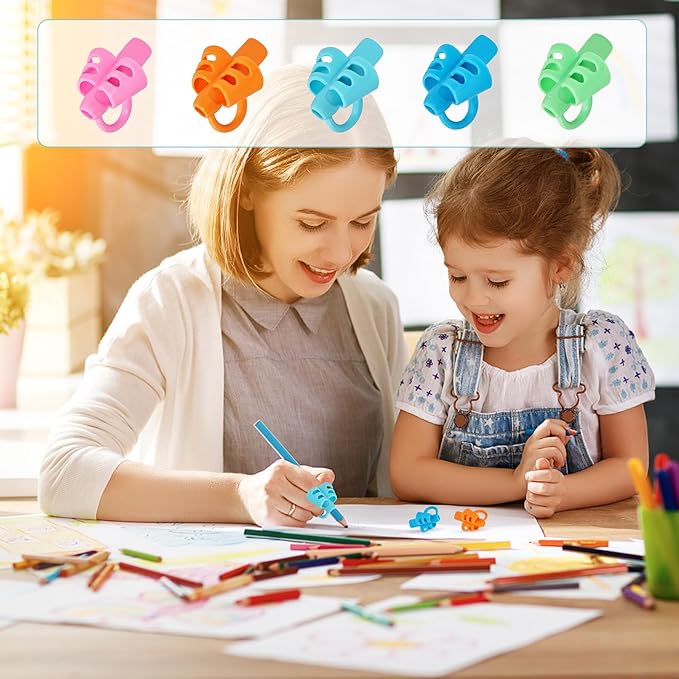 20 Pcs Pencil Grips for Kids Handwriting Pencil Holders Grippers Writing Posture Correction Tools for Toddlers, Special Needs Silicone Pencil Supplies for Kindergarten Preschoolers
