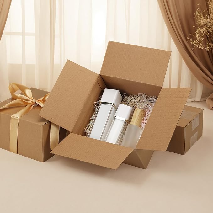 CRUGLA 40 Packs 7x7x4 Shipping Boxes for Small Business, Corrugated Cardboard Boxes Bulk for Shipping Packing Mailing