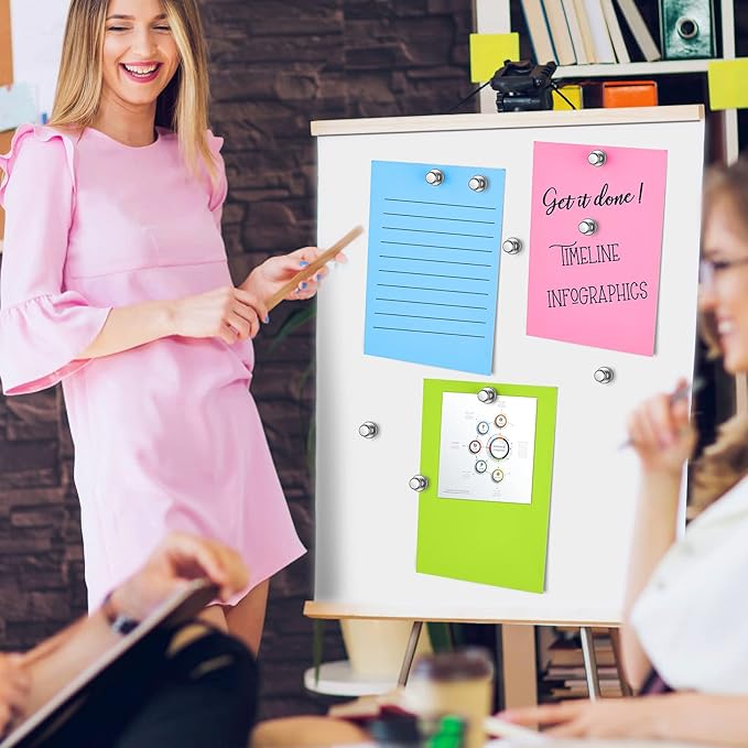 Strong Fridge Magnets, Push Pin Magnets, Strong Refrigerator Magnet Strong, Magnetic Push Pins, Dry Erase Board Whiteboard Magnet for Fridge, Map Decor, Locker, Kitchen, Office, School