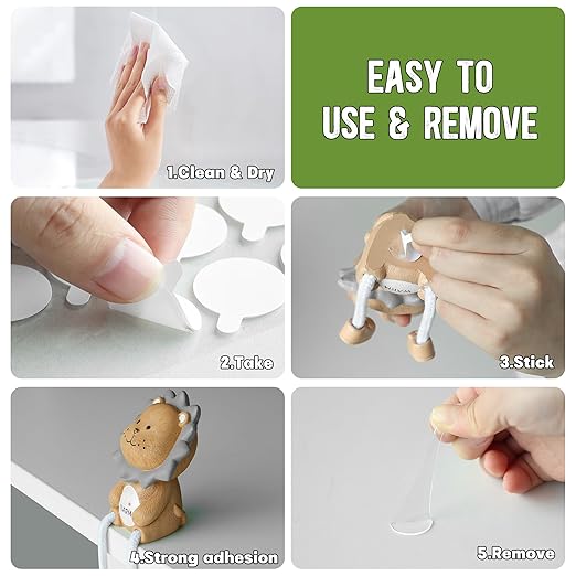 Sticky Tack, 200PCS Double Sided Tape Dots for Wall- 0.4" Removable Clear Sticky Putty, Adhesive Poster Sticky Dot for Home & Party Decoration & Crafts Use