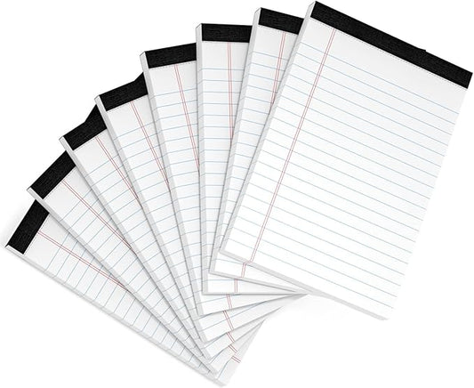 Legal Pads 4x6 Inch College Ruled Small Notepads Writing Note Pads for Work Study Taking Notes To do List, 30 Sheet/Pad Tear-Off Lined Paper Pads Memo & Scratch Pads for Office Home Car School, 8 Pack