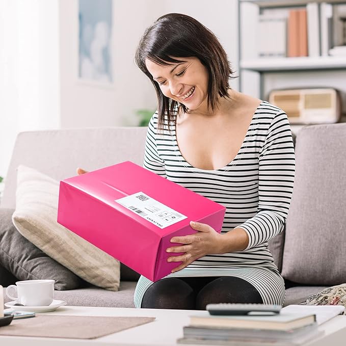 UCGOU Poly Mailers 14.5x19 Inch Hot Pink 200 Pack Large Shipping Bags #7 Strong Thick Mailing Envelopes Self Sealing Adhesive Waterproof and Tear Proof Shipping Bags for Clothes