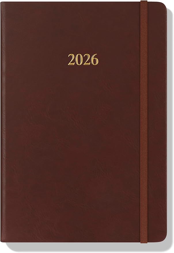 Wykeham's Executive 2026 Daily Journal Planner – US Public Holidays & Format – Customization Available (Conker, 8.5"×5.5")