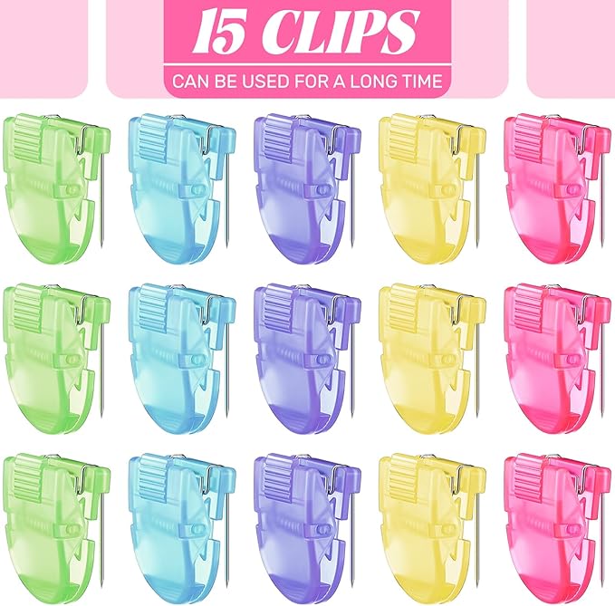 15 Pcs Cubicle Clips Fabric Panel Cubicle Accessories Fabric Partition Panel Wall Clip Office Photos Wall for Notes Memos Standard Size, 40-Sheet Capacity (Multicolor)