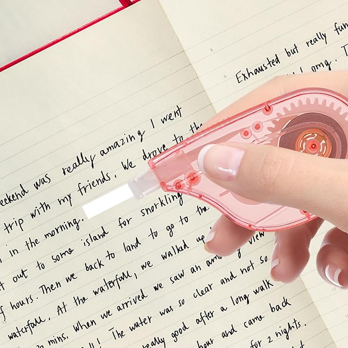 White Correction Tape Whiteout Correction Tape - Easy to Use, Instant Correct Wrong Writing at Anytime, Writing Supplies for Office and School - 6 Packs