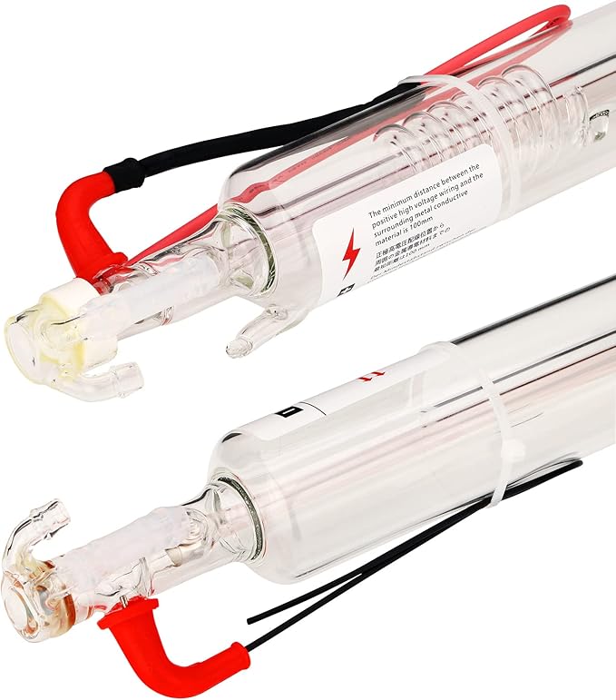 LD-Teemm CO2 Laser Tube, 40W CO2 Laser Tube with Coating 40 watt Length 700mm Dia. 50mm, Wire Pre-Connected for CO2 Laser Cutter Laser Engraving Cutting Machine