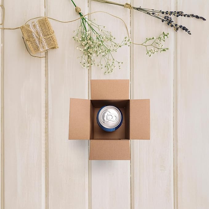 4x4x4 Shipping Boxes Set of 40, Brown Kraft Corrugated Cardboard Small Boxes Mailers for Packaging(10.2x10.2x10.2 cm)