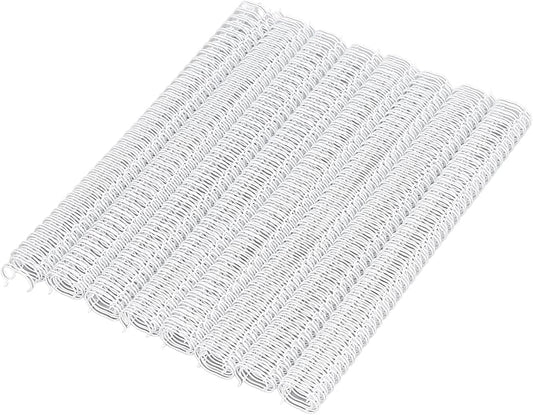 100 Pack Double Loop Wire Binding Spines, YolieraArt 1/4 Inch Spiral Binding Coils for Letter Size,Metal Bindings for Notebook Binder Machine (20 Sheet Capacity, 100P, 3:1 Pitch Twin Combs, White)