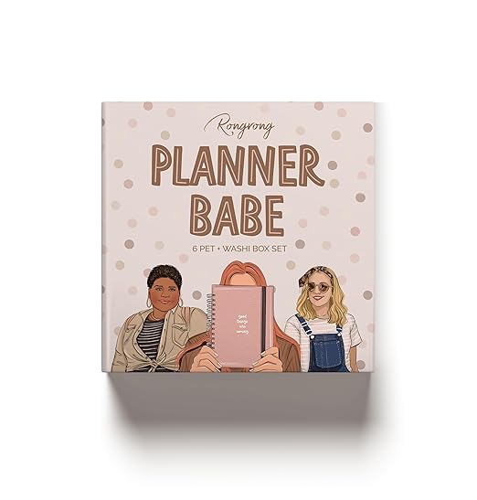 Rongrong Planner Babe PET + Washi Tape Box Set – for The Girl Who Plans in Style! Fun, Chic Decorative Tapes for Journals, Planners, Hobonichi & Scrapbooking Magic