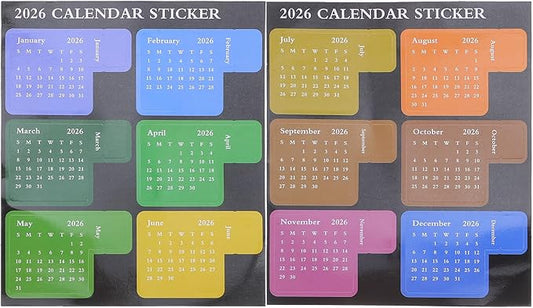 NUOBESTY 2026 Calendar Stickers Monthly Index Tabs Planner Adhesive Divider 1-12 Month Labels Page Marker Weekly Planner Stickers Adhesive Notepad Indexes Sticker for Planners Notebook
