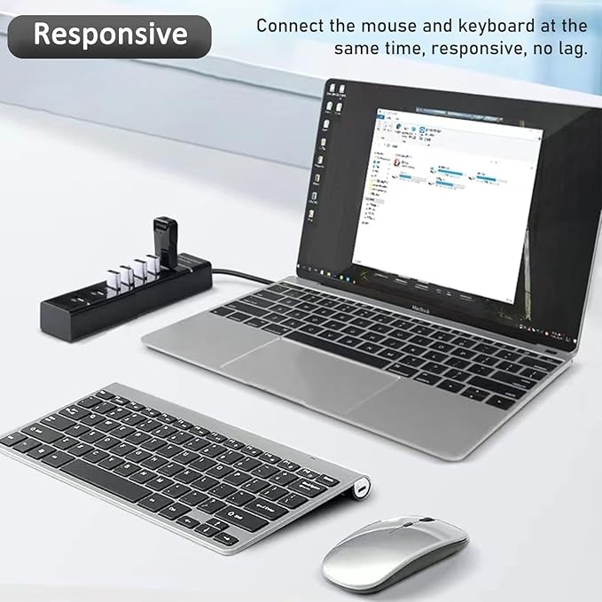 Upgraded USB Hub 3.0, VIENON 7-Port USB Extender Splitter for Laptop, PC, MacBook, Mac Pro, Mac mini, iMac, Surface Pro and More USB Devices