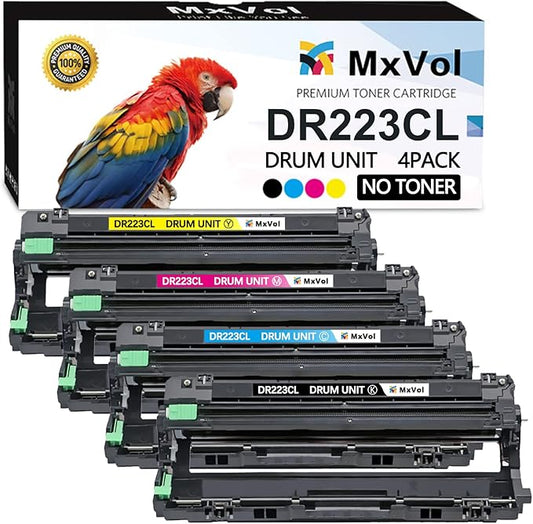 MxVol Compatible Brother DR223CL DR-223CL Drum Unit Replacement for Brother HL-L3290CDW MFC-L3710CW MFC-L3750CDW HL-L3210CW MFC-L3770CDW HL-L3230CDW HL-L3270CDW Printer Drum Unit, 4-Pack (NO Toner)